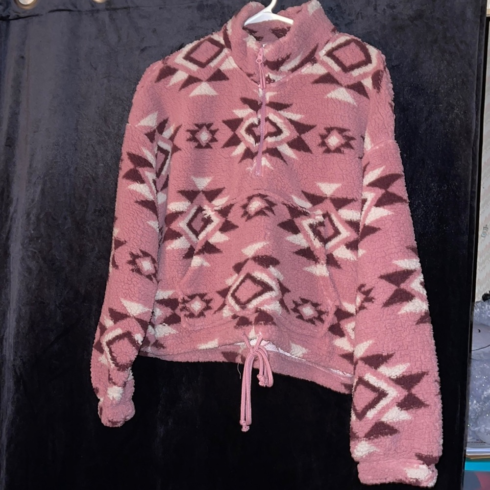 hippie rose sherpa half-zip